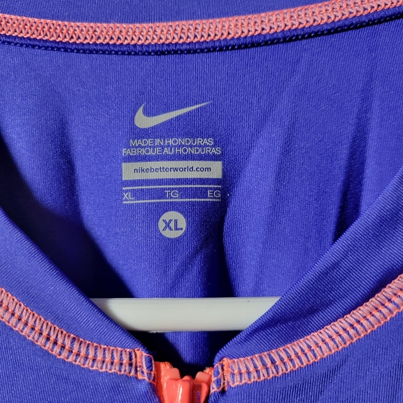Womens Nike Cycling shirt size Xl Zip front Blue and orange - Picture 3 of 7